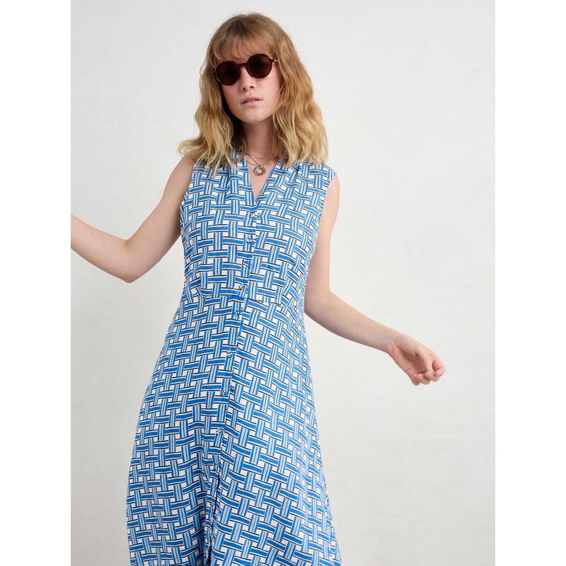 Seasalt Cornwall Sleeveless Carved Wood Dress Deck Weave Cargo image number 3