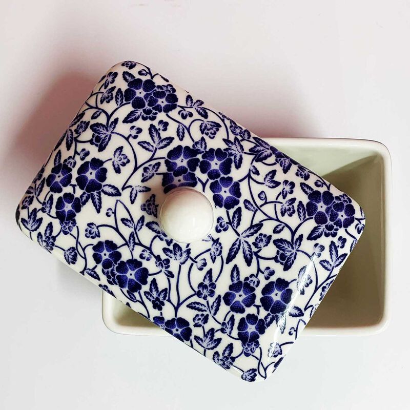 Dyme Bone China Butter Dish - Blue Story image number 1