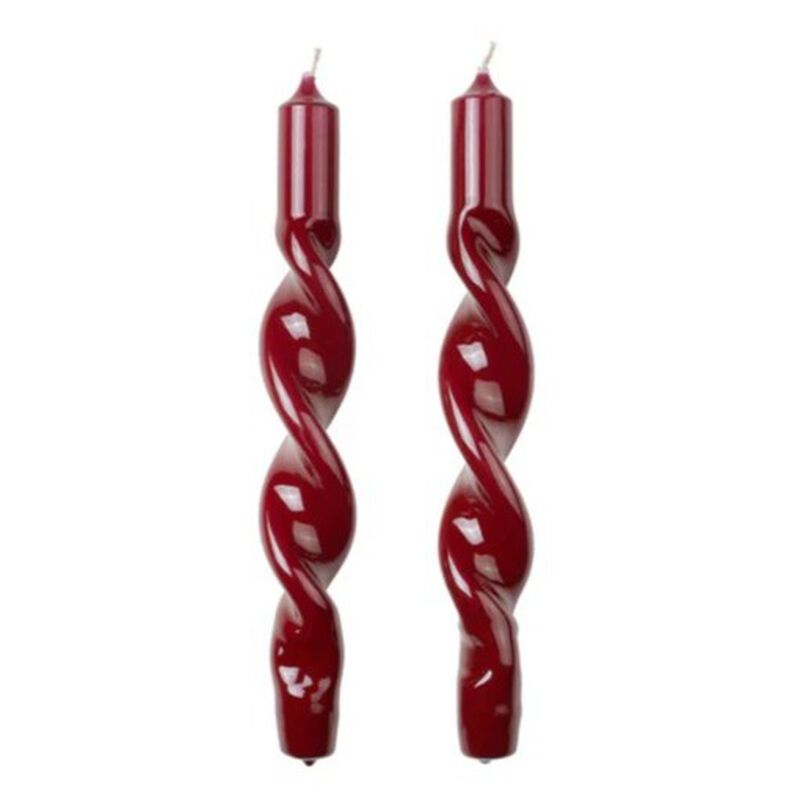 Broste Candle Twist Giftboxed Set Of 2 - Glossy Burgundy image number 0