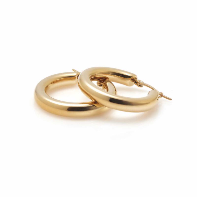 Silk & Steel Halo Hoop Earrings Large image number 1