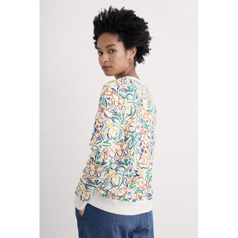 Seasalt Cornwall Bright Wave Sweatshirt Painters Garden Chalk image number 1
