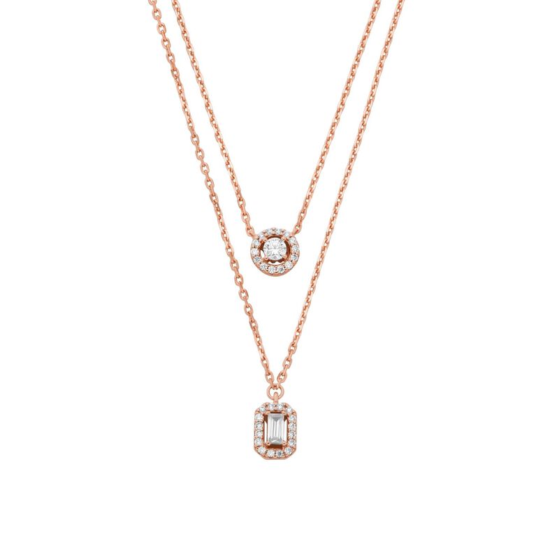 Michael Kors 14K Rose Gold-Plated Sterling Silver Halo Necklace image number 0