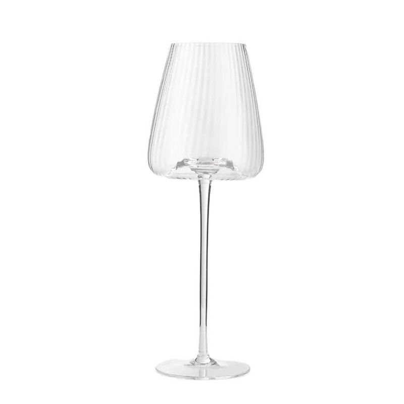 Home Lab Melted Crystal White Wine Glass Set of 4 image number 0