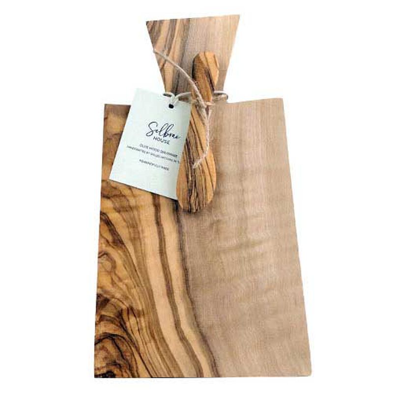 Selbrae House Olive Wood Butter Board & Knife Set image number 0