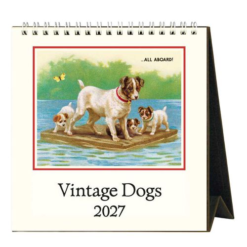 Cavallini Vintage Dogs Desk Calendar 2027
