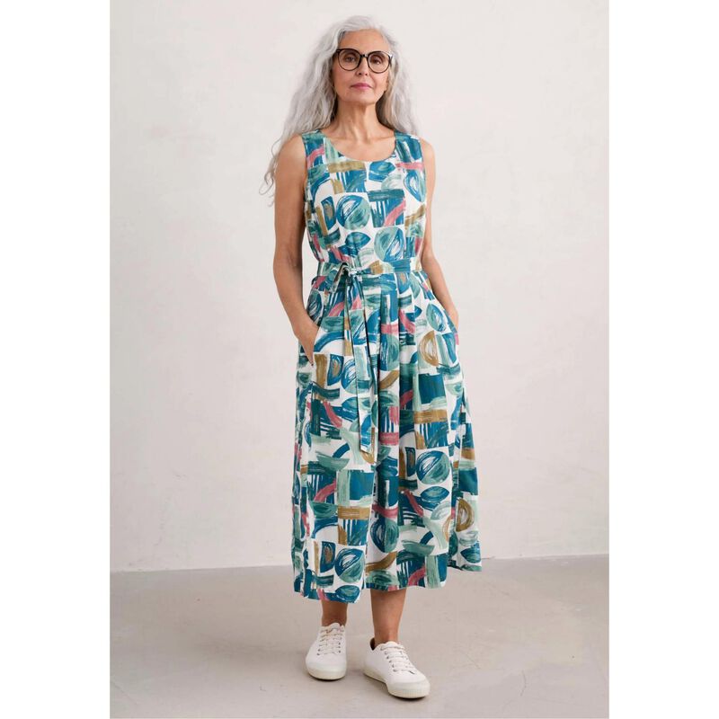 Seasalt Cornwall Belle Dress Driftwood Marks Chalk image number 3