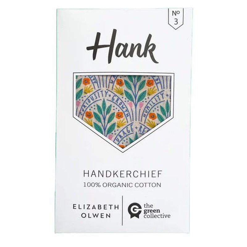 HANK 3. JOY by Elizabeth Olwen Organic Cotton Handkerchief image number 0
