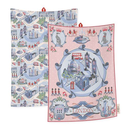 Cath Kidston London Town Set Of 2 Tea Towels