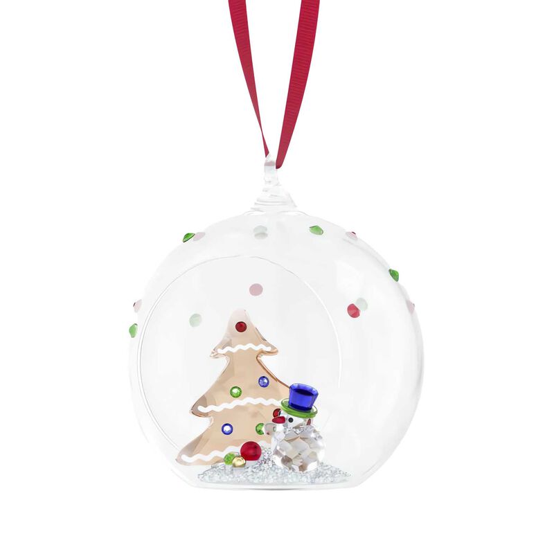 Swarovski Holiday Cheers Tree and Snowman Ball Ornament image number 1