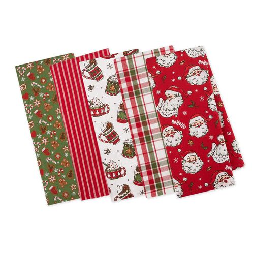 DII Deck The Halls Holiday Assorted Dish Towels