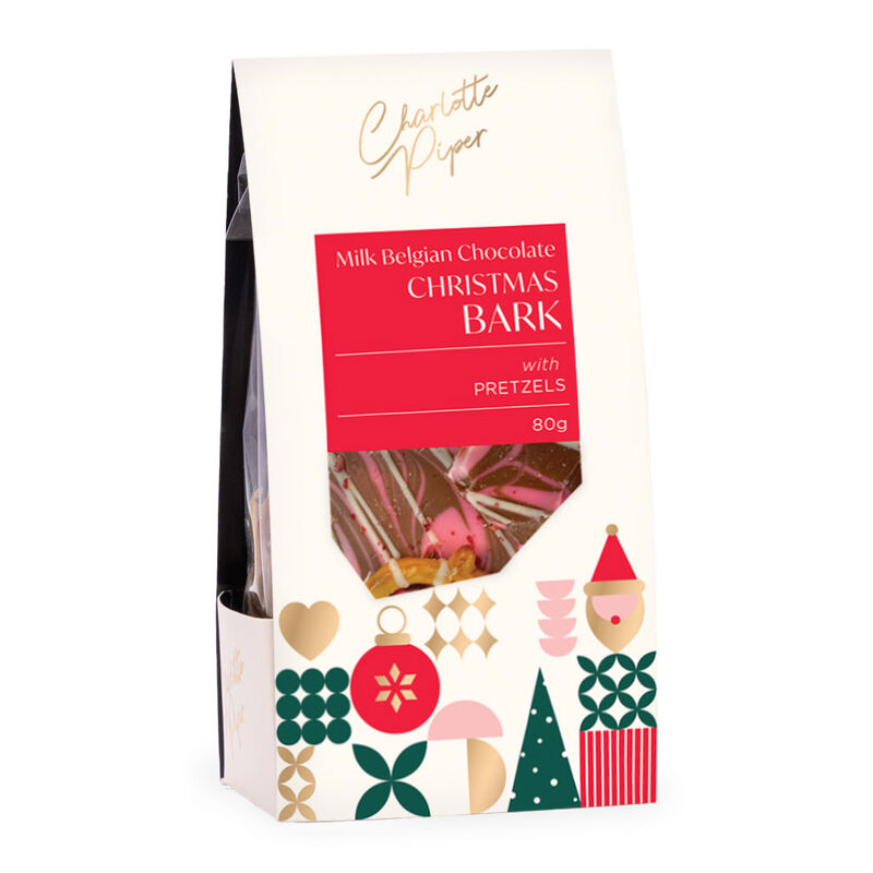 Charlotte Piper Milk Chocolate Christmas Bark 80g image number 0