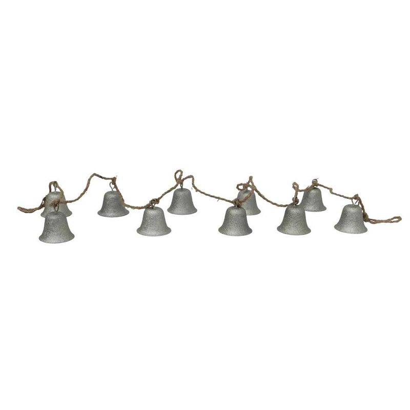 French Country Bell Garland Crackle Grey image number 0
