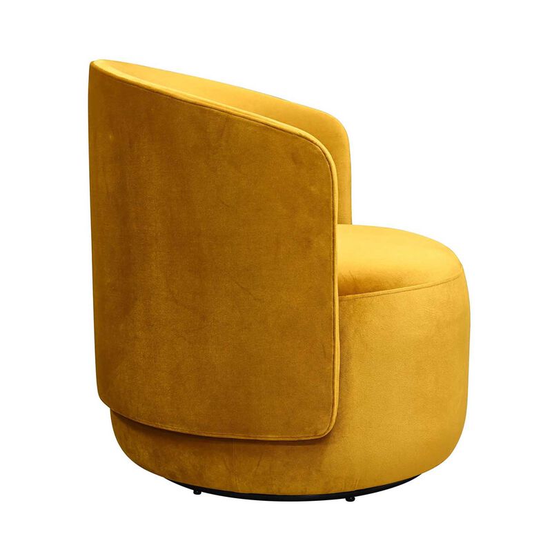 The Estella Swivel Chair - Velvet Mustard image number 2