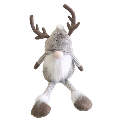 Gnome Knitted Legs And Reindeer Antlers