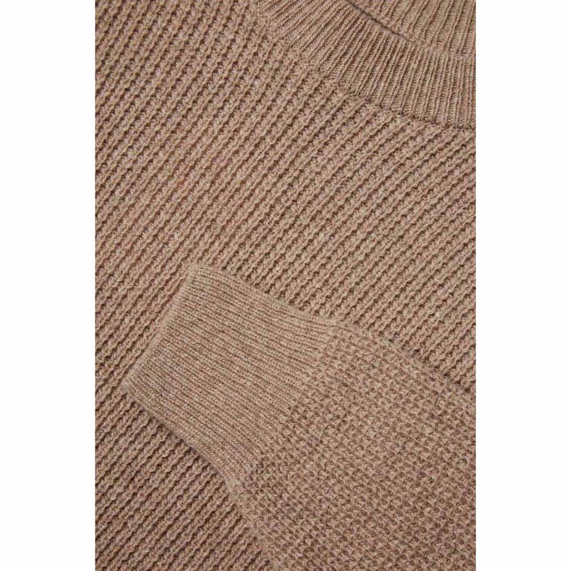 POMPEII Ribbed Beige Wool Knit Sweater image number 2