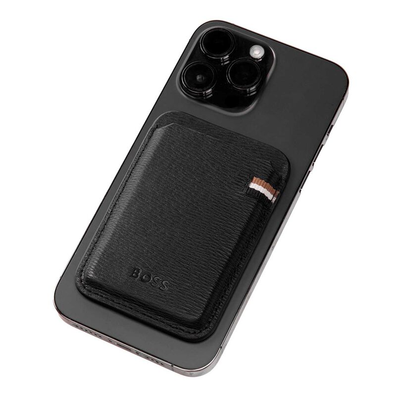 Boss Card Holder With Magnet Mobile Iconic Black image number 2