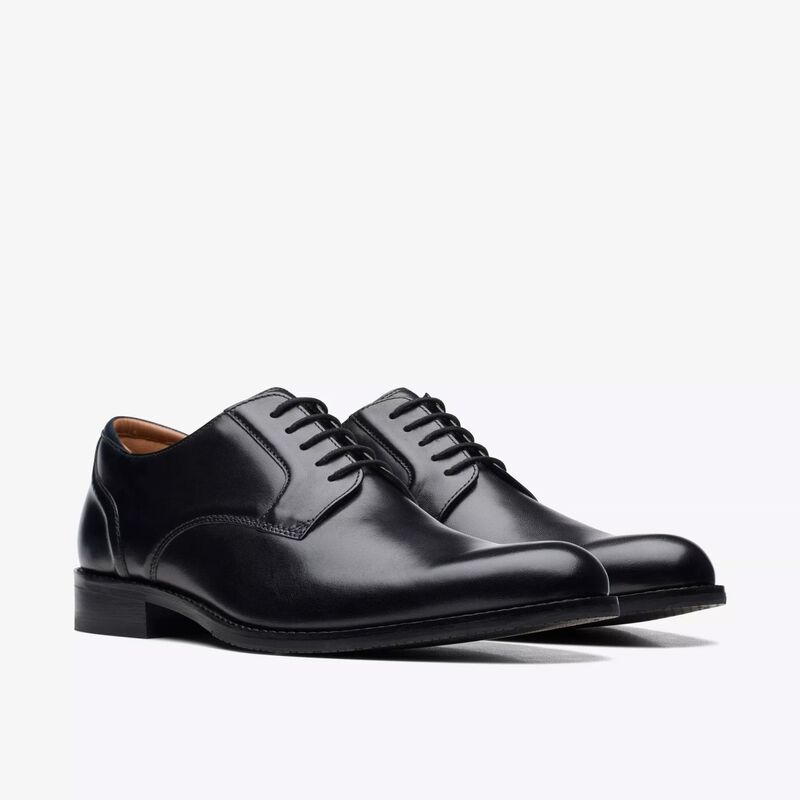 Clarks Mens Craft Arlo Lace Black Leather image number 2