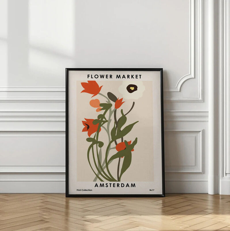 Flower Market Bologna A2 Framed Print image number 1