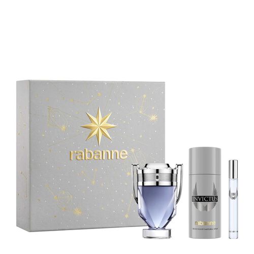 Rabanne Invictus Xmas Gift Set (100ml EDT + Deo 150ml + 10ml Spray)