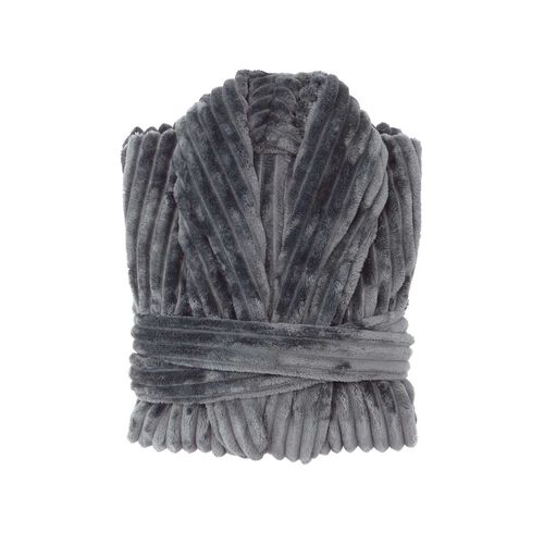 Bambury Channel Fleece Robe Steel