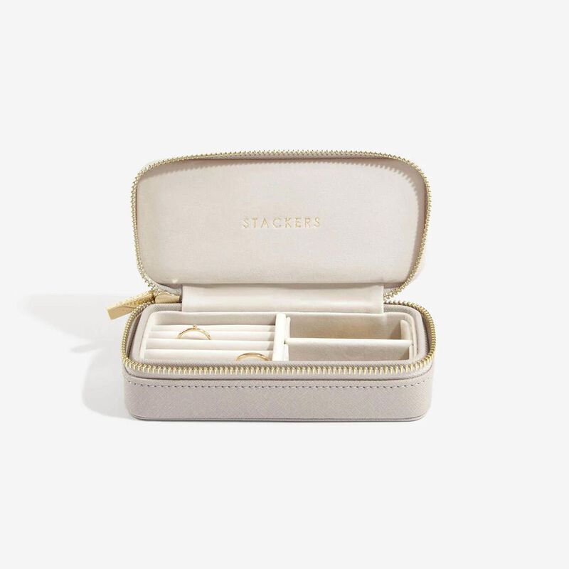 Stackers Medium Travel Jewellery Box Taupe image number 1