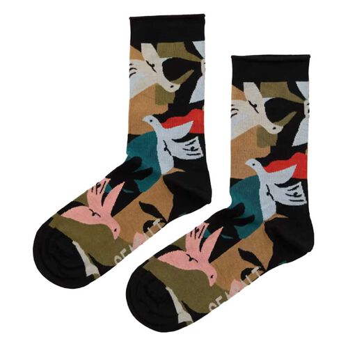Seasalt Cornwall Bamboo Arty Socks Shadow Birds Onyx Multi