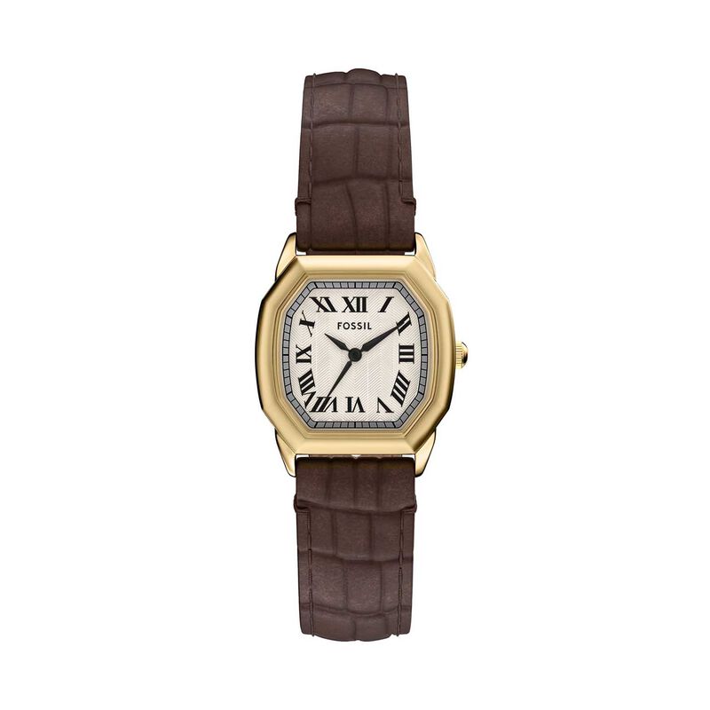 Fossil Harlow Three-Hand Brown Croco Leather Watch ES5426 image number 0