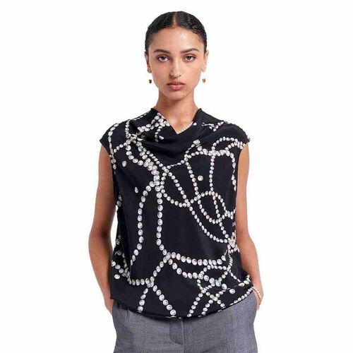 Karen Walker Runaway Pearls Cowl Top
