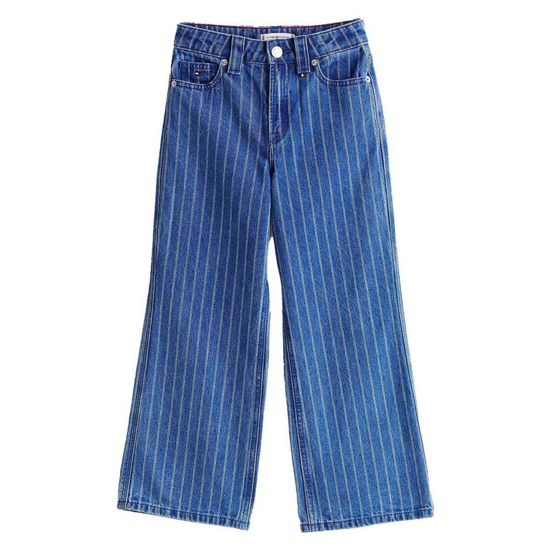 Tommy Hilfiger Mabel Stripe Wide Leg Jeans 4-7Y image number 0