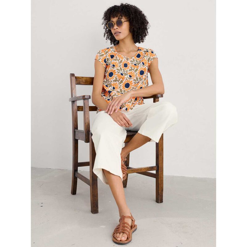 Seasalt Cornwall Garden Gate Top Ii Bold Sunflower Daylily image number 3