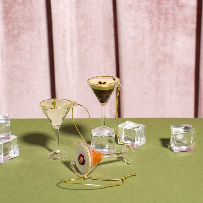 Sass & Belle Martini Cocktail Baubles Set Of 3 image number 1