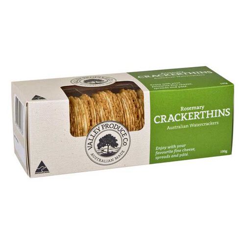Valley Produce Co. Crackerthins Rosemary 100g