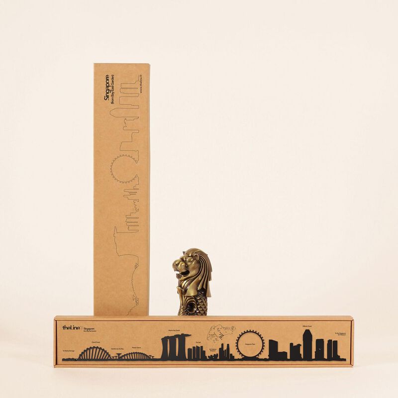 The Line Skyline of Singapore Black Steel Silhouette 50cm image number 1