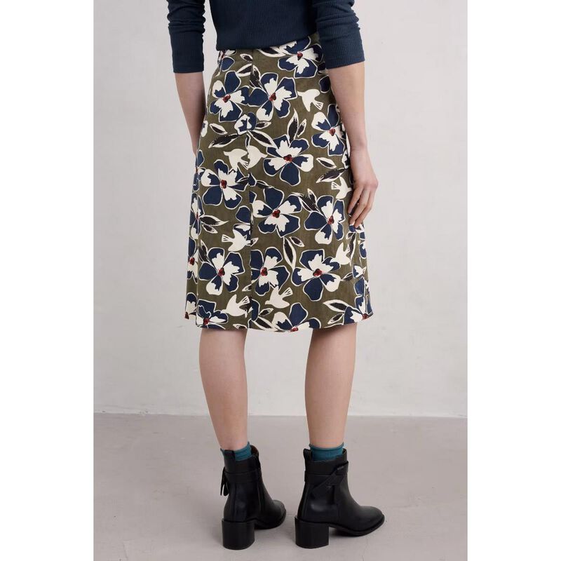 Seasalt Cornwall Forest View Skirt Bird Flower Dark Seagrass image number 1