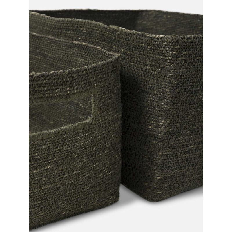 Città Woven Storage Basket Set Of 2 Olive 42x32x22cmh image number 1