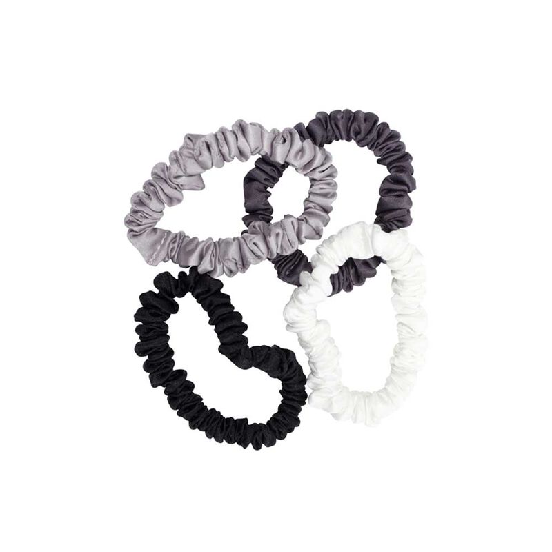 Adorn By Mae Elastics Slim Scrunchies Greys image number 1