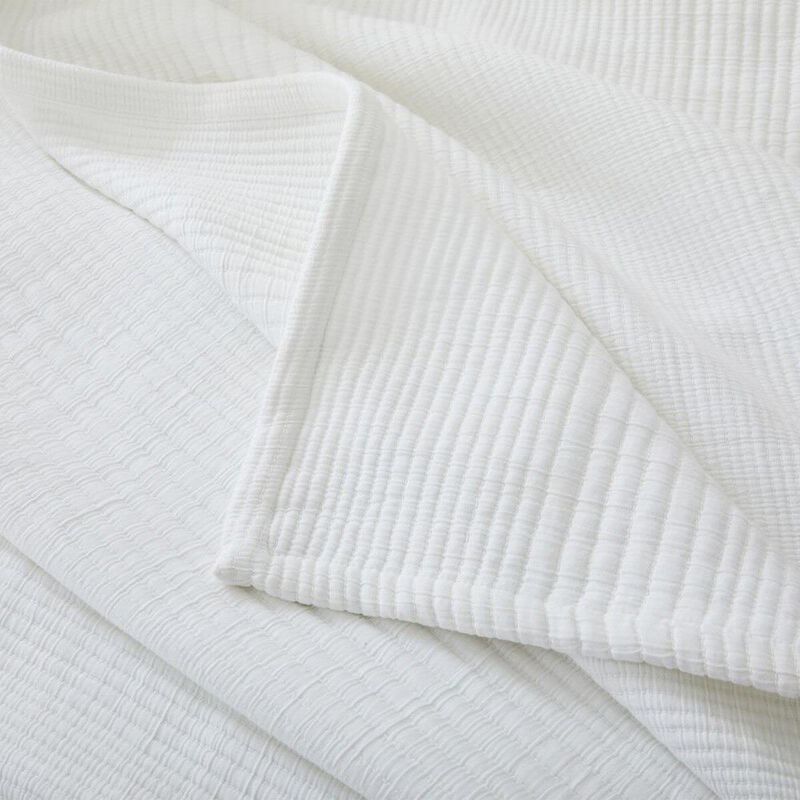 West Elm Ribbed Blanket White image number 1