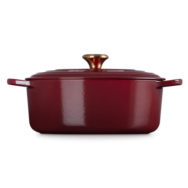 Le Creuset Signature Oval Casserole/Oven 29cm Garnet Gold Knob image number 2