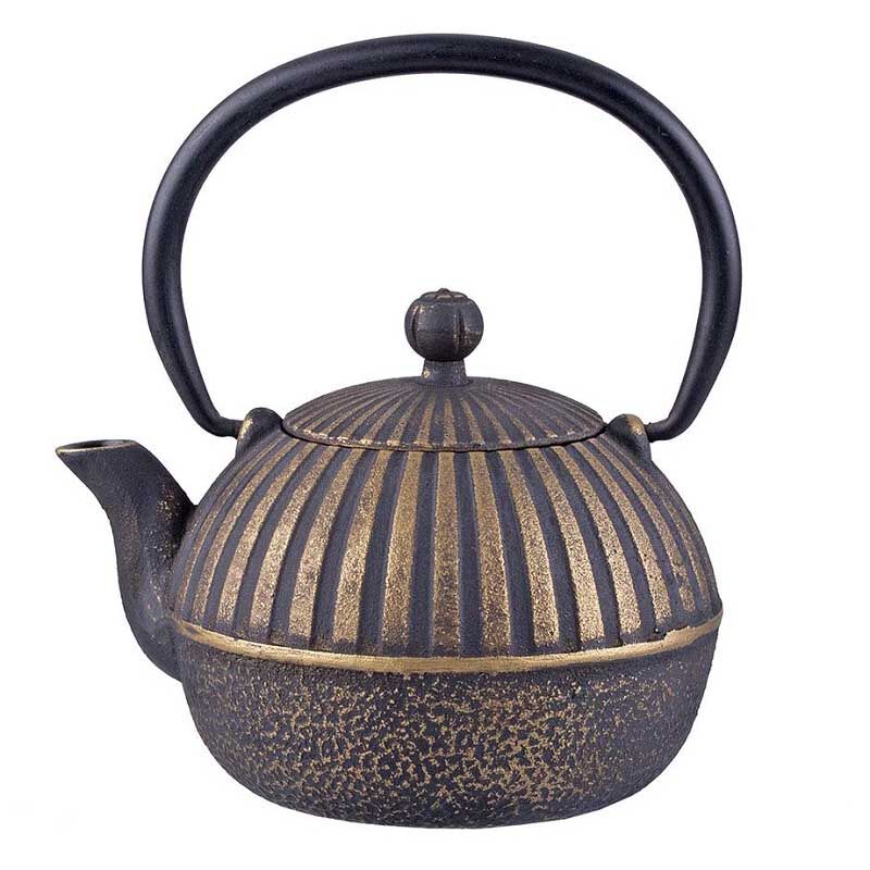 D.Line Imperial Stripe Cast Iron Teapot Black/Gold 500ml image number 0