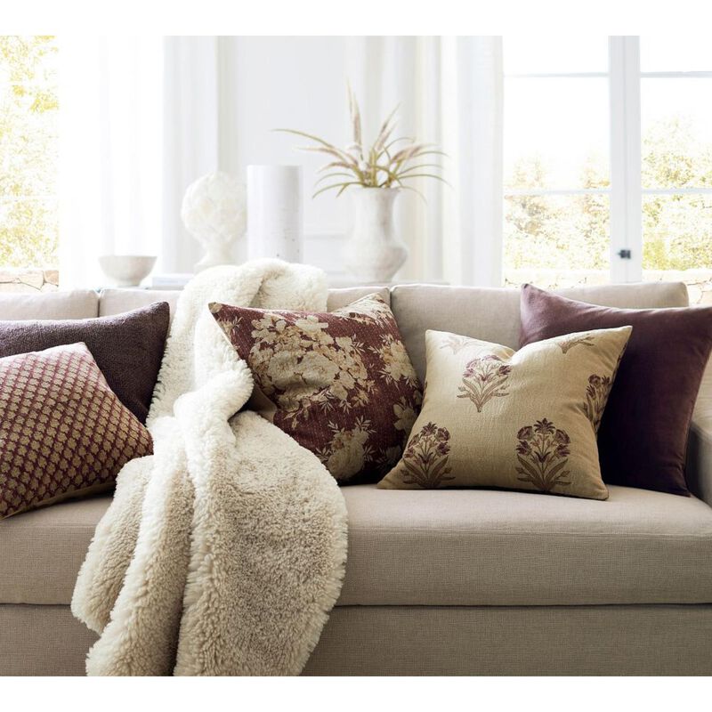 Pottery Barn Zenia Floral Quilted Cushion Cover 56cm image number 2