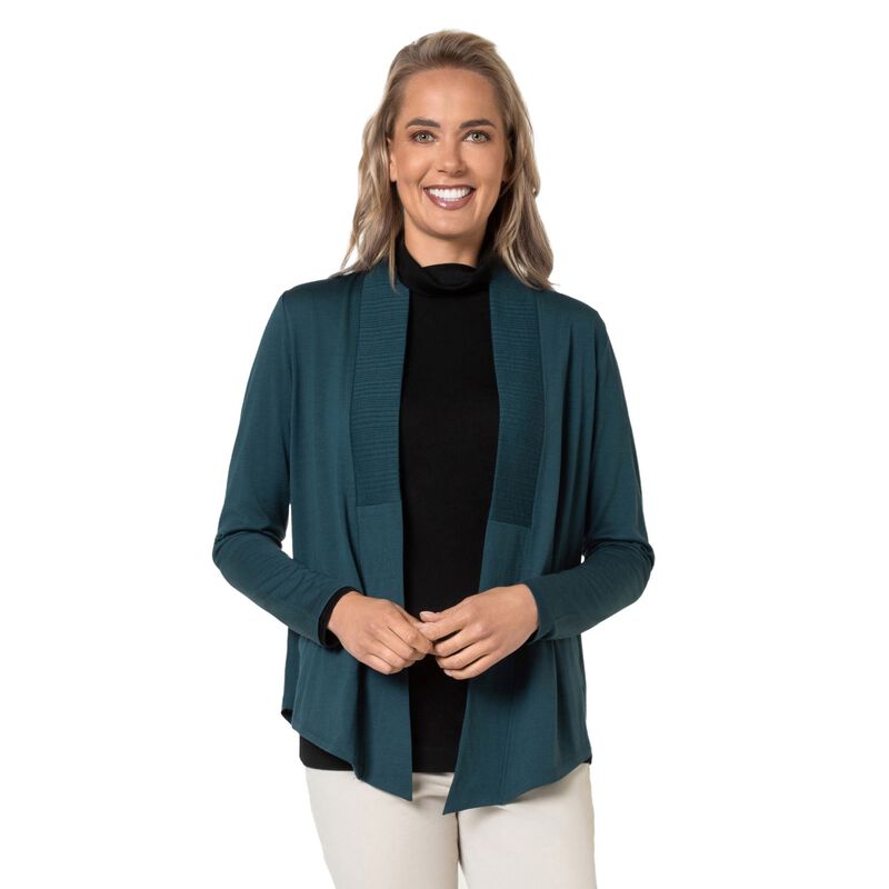 B Merino Rib Trim Cardi image number 3