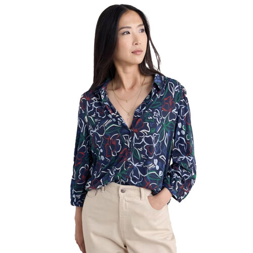 Seasalt Cornwall 3/4 Embrace Shirt Painters Garden Mix
