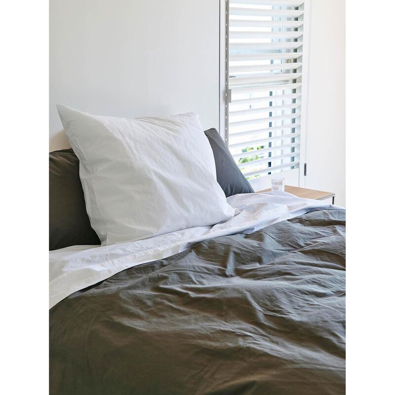 Città Washed Organic Cotton Euro Pillowcase White 65x65cm image number 1