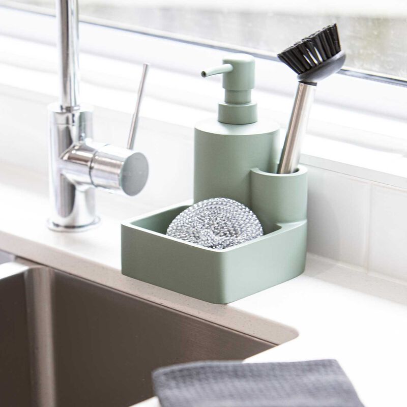 Ladelle Essentials Sage 3Pc Kitchen Cleaning Set image number 1