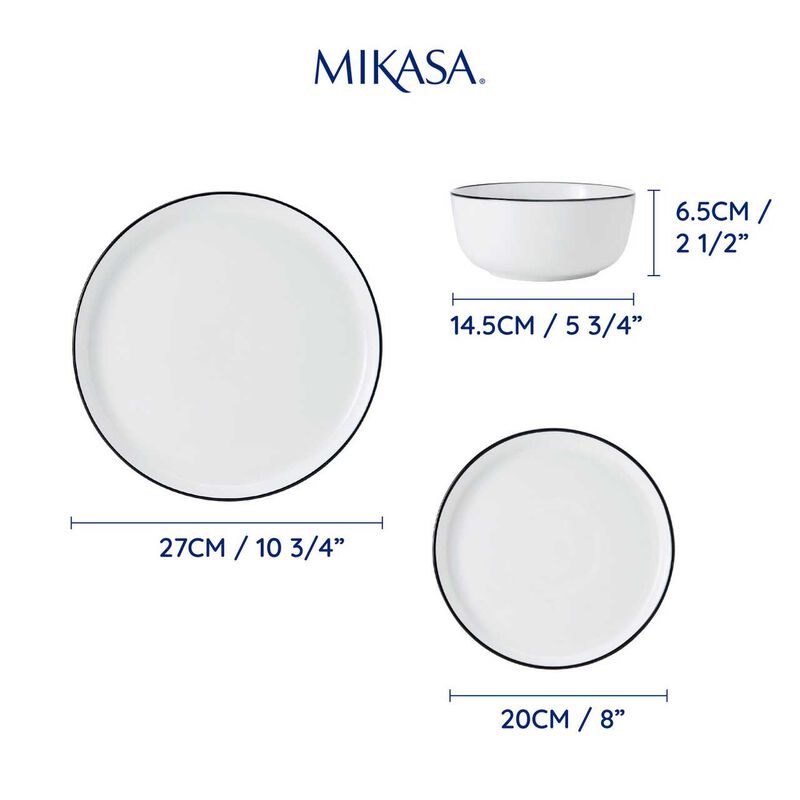 Mikasa Limestone Porcelain 12Pc Dinner Set - White image number 2