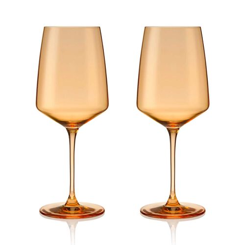 Viski Reserve Nouveau Wine Glasses in Topaz, Set of 2
