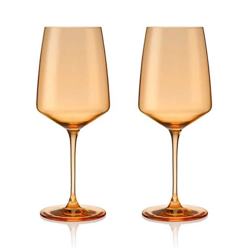 Viski Reserve Nouveau Wine Glasses in Topaz, Set of 2 image number 0