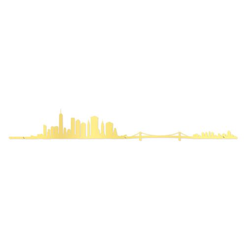 The Line Skyline of New York 2 Gold Steel Silhouette 50cm