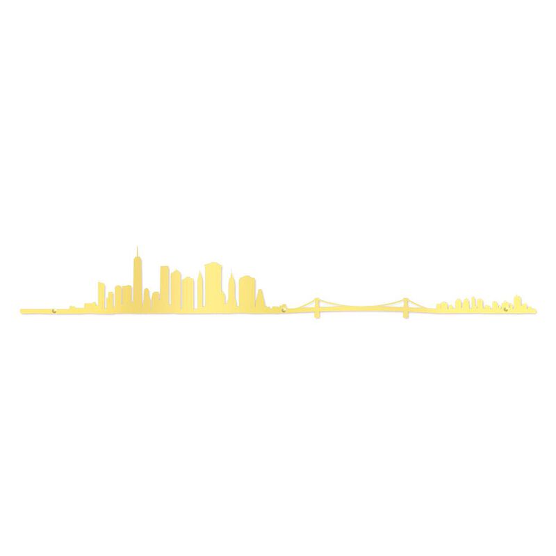 The Line Skyline of New York 2 Gold Steel Silhouette 50cm image number 0