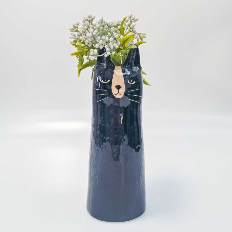 Urban Products Bailey Cat Vase Black 23cm image number 1